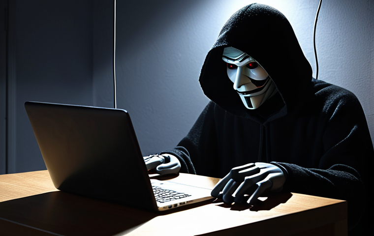 **Prompt:** A shadowy figure using a laptop in a dimly lit room, representing the dark side of social engineering, with digital strings attached to a puppet representing an unsuspecting victim. Emphasize the deception and manipulation involved in phishing and pretexting attacks.