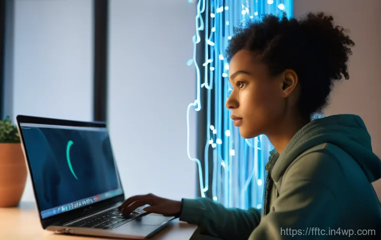 추적 방지를 위한 브라우저 설정 방법 - A gender-neutral individual, appearing to be in their late 20s, is looking intently at a laptop scre...