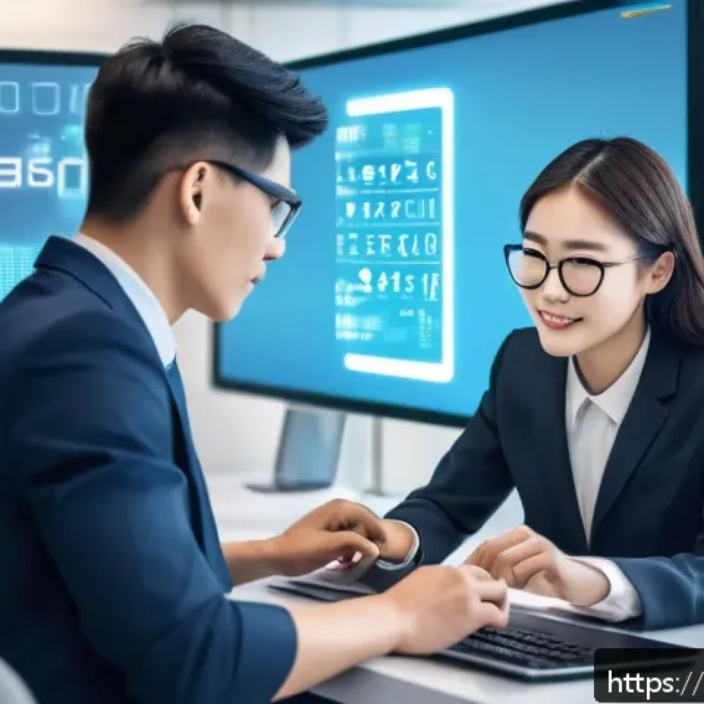 매일 실천해야 할 사이버보안 체크리스트 - A modern office scene showing a diverse group of professionals practicing strong digital security ha...